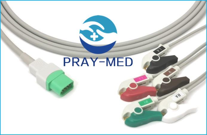 Mindray > Datascope 12pin Compatible Direct-Connect 5lead ECG Cable AHA grabber
