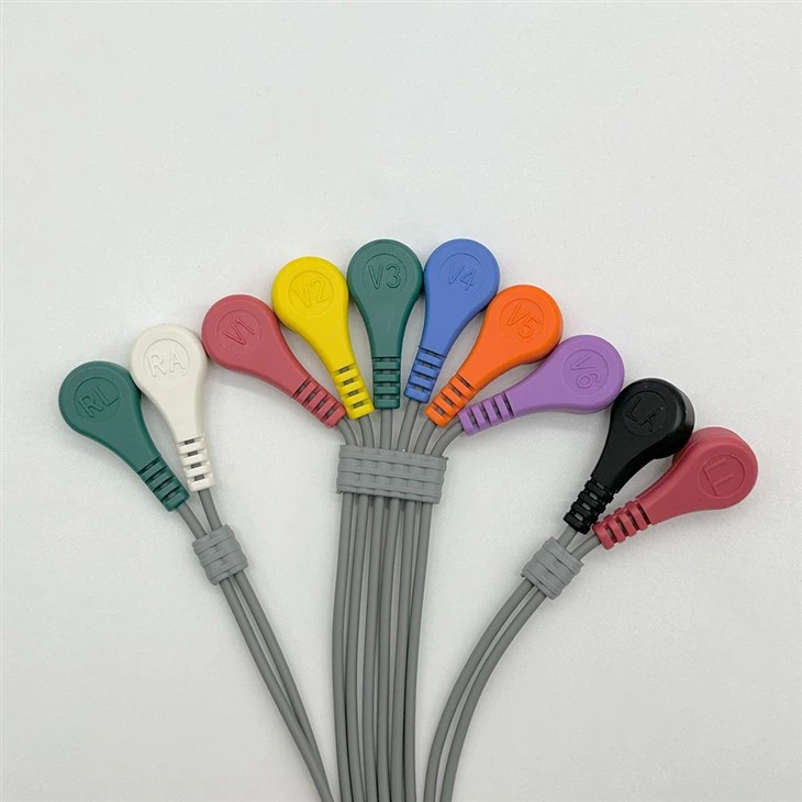 NORAV 10 Lead ECG Holter Cable With Snap Ends