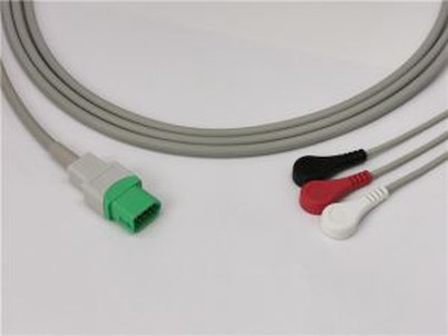 Datascope 3 Leads ECG Cable Transducer Cable Snaps
