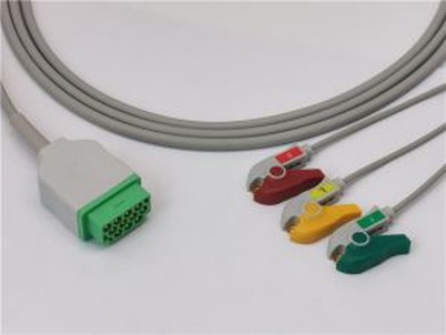 GE Healthcare ECG Adapter Cable 3 Leads Clips