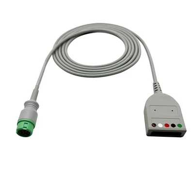 كابل صندوق Mindray/Edan/Goldway ECG مع أسلاك الرصاص 12 سنًا